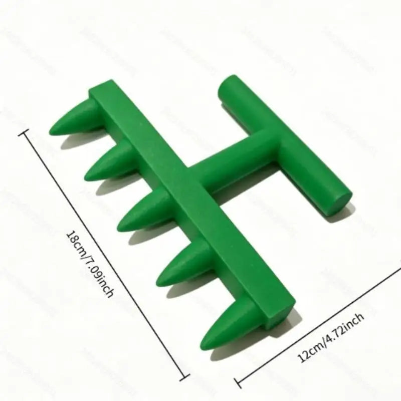 5-Tooth Garden Dibber Seed Hole Punch Planting Sowing Tool Garden Dibber Tool Axl Green