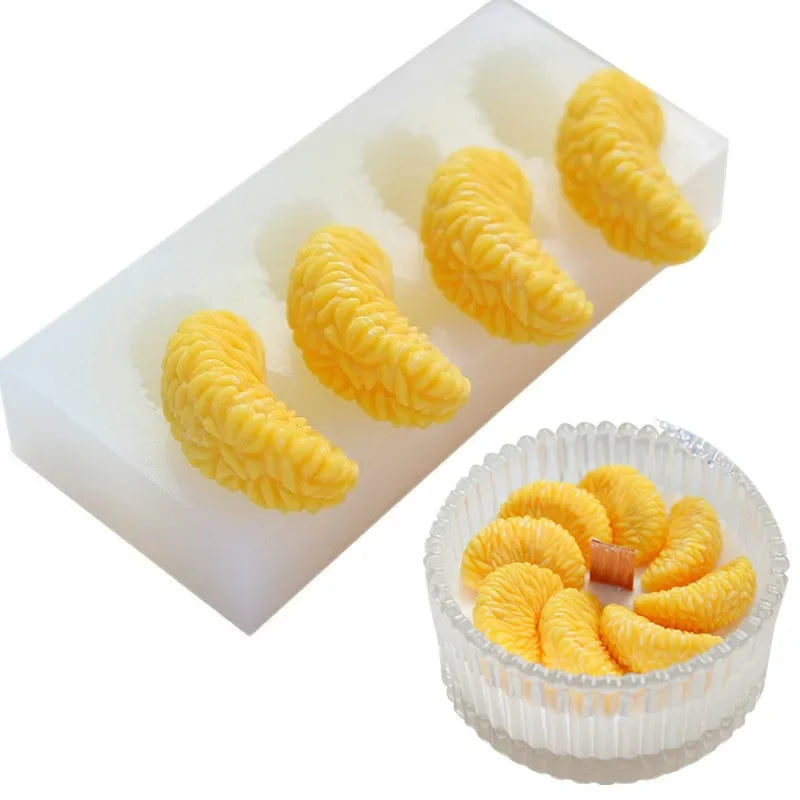 4-Cavity Orange Silicone Mold – Soap, Candle & Cake DIY Silicone Baking Mold Axl