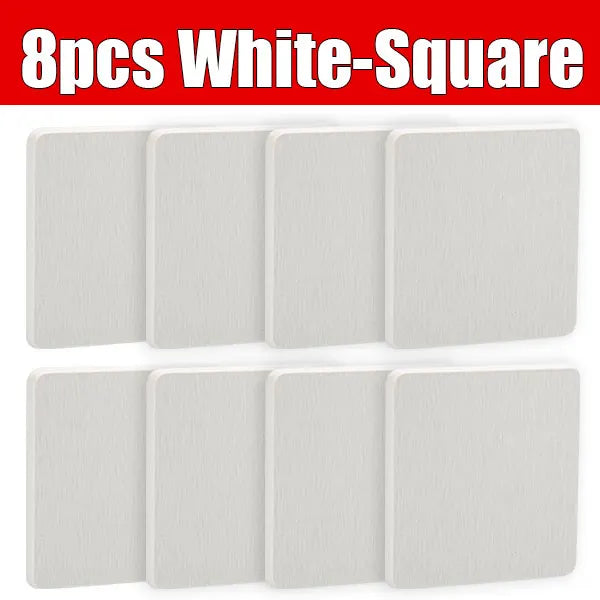 Diatomaceous Earth Coasters 4-Inch | Water Absorbing Stone Mats Diatomite Coaster Set Axl 8pcs White-Square