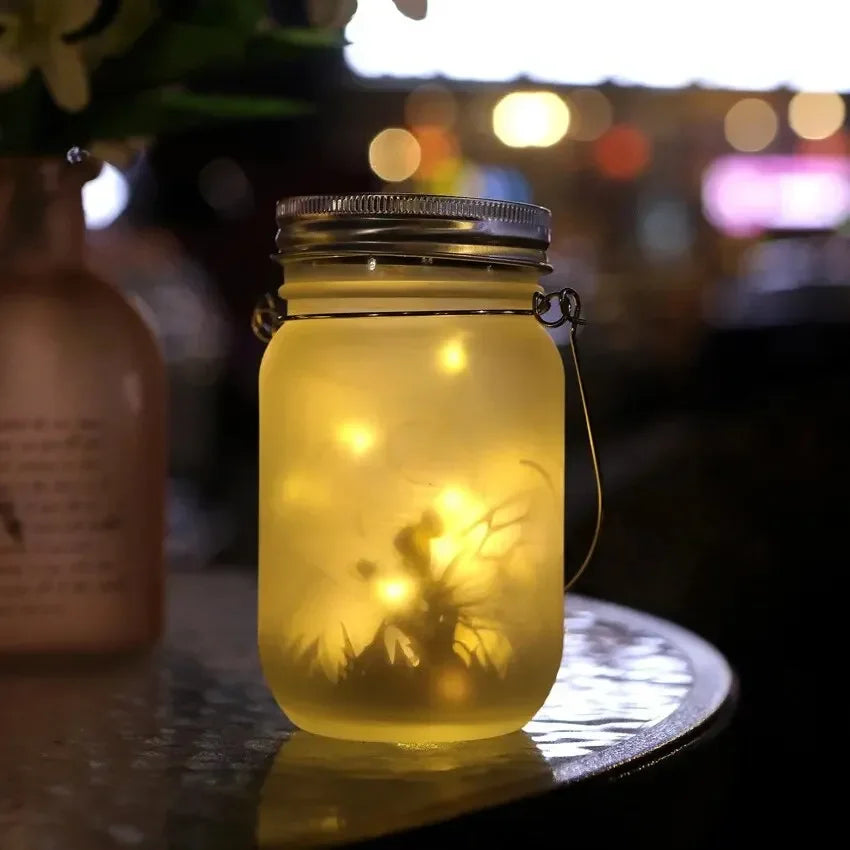 Solar Mason Jar Lantern – IP65 Waterproof Fairy Light Garden Lamp Solar Garden Lantern Axl 1pc Warm White