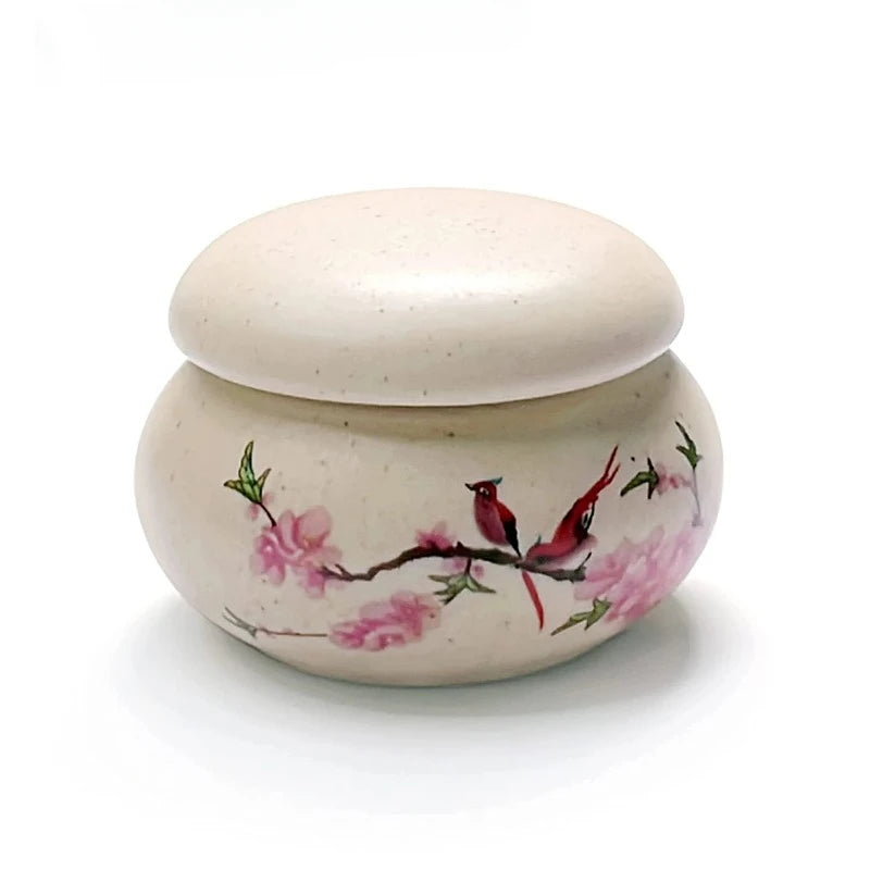 Ceramic Dappen Dish with Lid – Nail Art Acrylic Liquid Cup Nail Art Tool Axl Beige