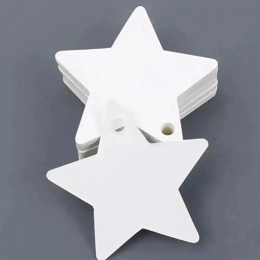 100 Pcs Star Hanging Gift Tags – Christmas, Wedding & Party Gift Hanging Tags Axl White 100 Pcs