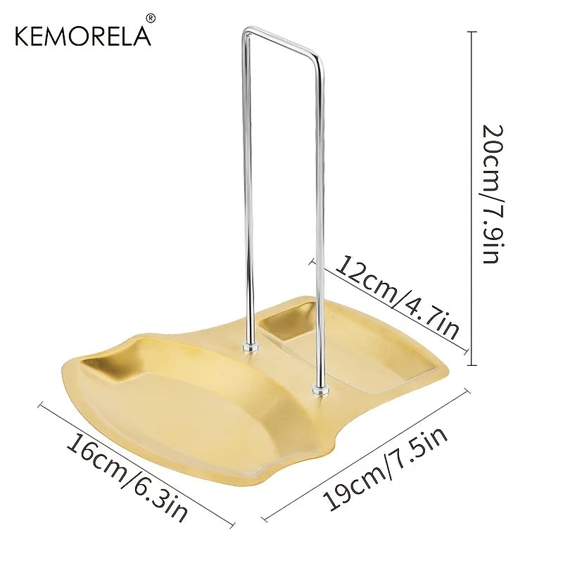 Stainless Steel Pot Lid Holder & Spoon Rest with Draining Tray Pot Lid Holder Axl