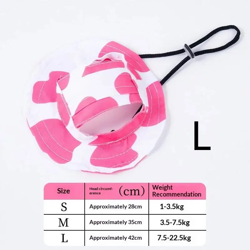 Pet Cowboy Hat with Ear Holes | Sun Hat for Cats & Small Dogs Pet Hat Accessory Axl Cow pink L