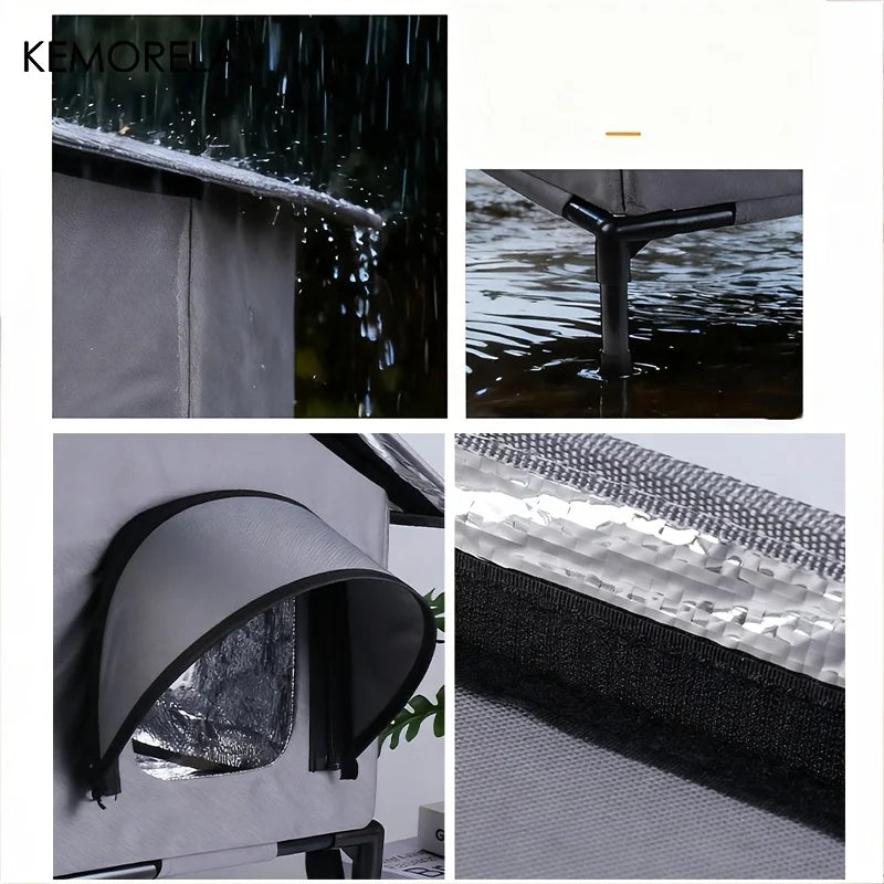 KEMORELA Winter Outdoor Cat House – Collapsible Feral Shelter Outdoor Pet Shelter Axl
