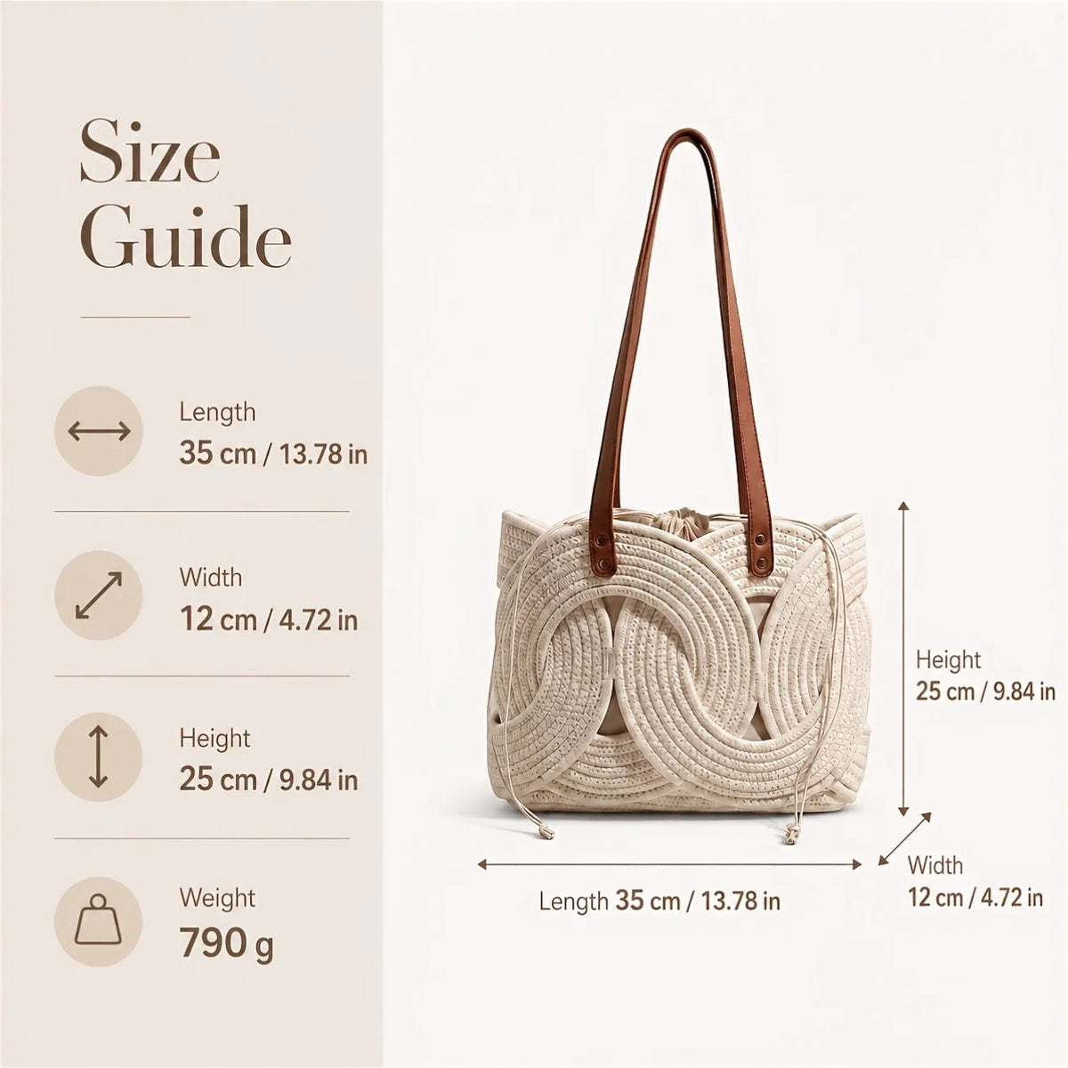 Woven Drawstring Shoulder Bag – Women's Vintage Tote Underarm Bag Woven Shoulder Tote Axl