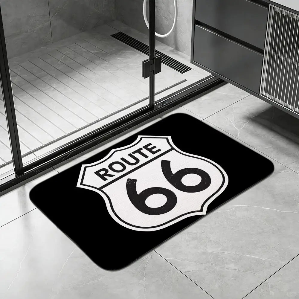 Route 66 Diatomite Bath Mat – Quick-Dry Anti-Slip Floor Mat Diatomite Bath Mat Axl White8 40x60cm