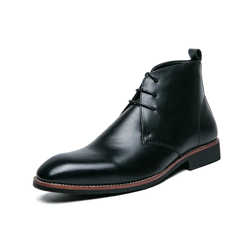 YBQJOO Men's Retro Desert Ankle Boots – Vintage Lace-Up Men's Ankle Boots Axl Black 40