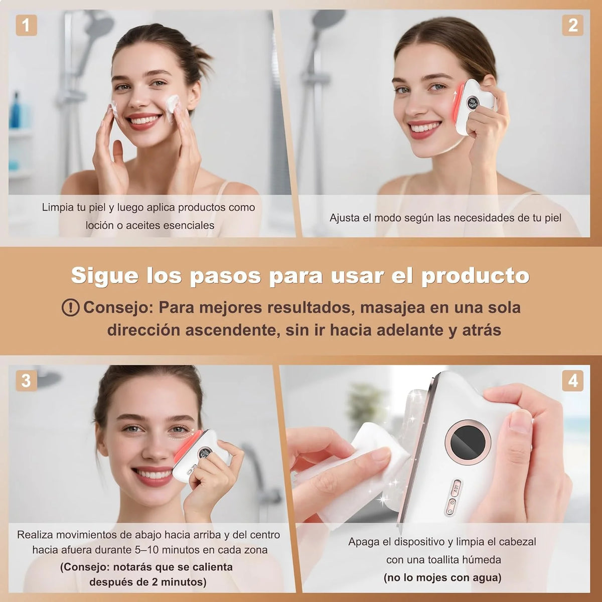 Electric Jade Gua Sha Facial Massager – Heat, Vibration & LED Facial Massager Axl