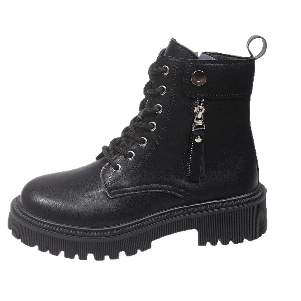 Women's Black Platform Ankle Boots – Zip Square Heel Platform Ankle Boots Axl black 42