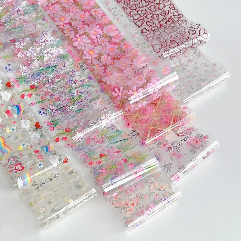 10 Rolls Floral Butterfly Nail Foil Transfer Stickers – DIY Art Nail Art Foils Axl