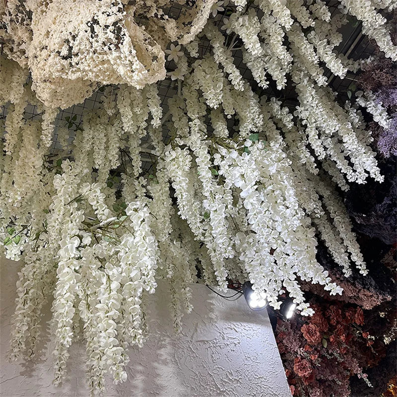 Artificial Wisteria Hanging Flower Strings – 6 Stem Wall Decor Artificial Hanging Flowers Axl