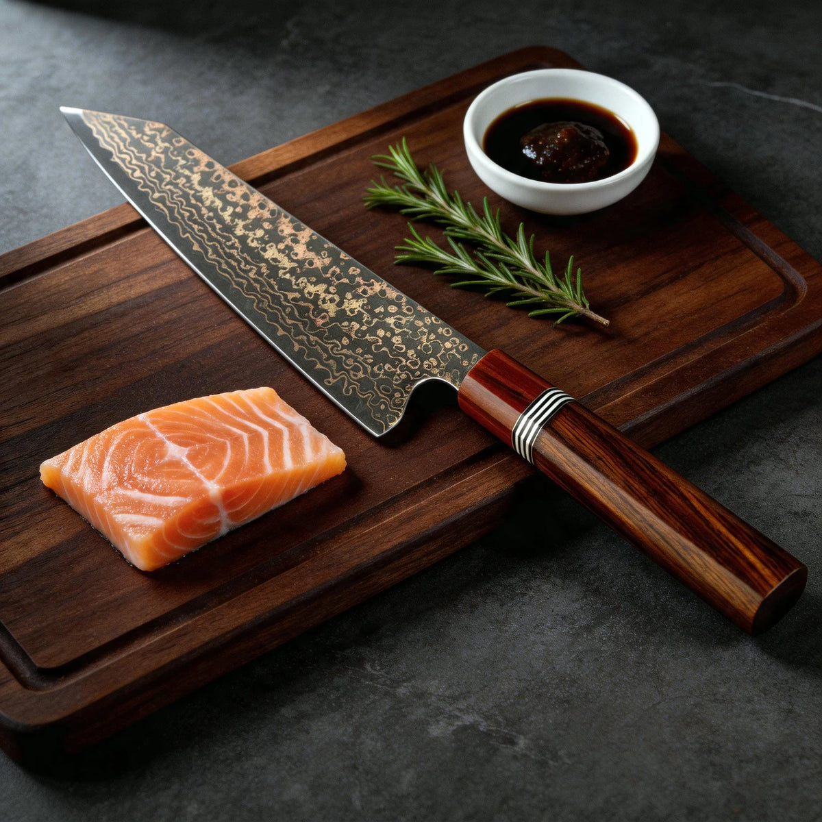 XITUO 8" Kiritsuke Chef Knife – Damascus Steel & Rosewood Chef Knife Axl