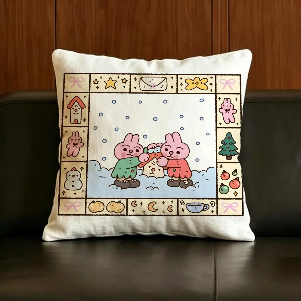 Natural Linen Cushion Cover Set | Printed Pillow Cover 6 Sizes Linen Cushion Cover Axl