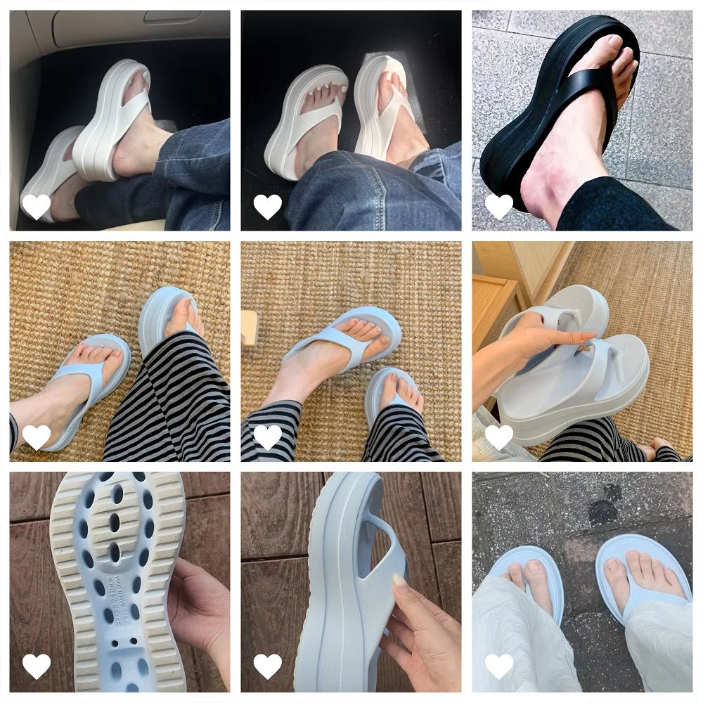 Women's Platform Flip Flops – Summer Beach Slippers Platform Flip Flops Axl
