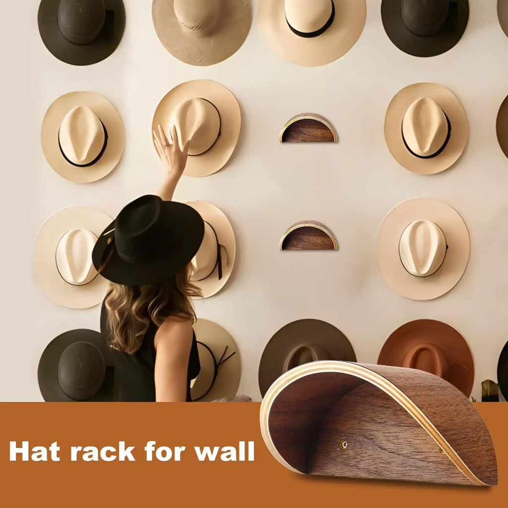 Wooden Cowboy Hat Rack | Wall-Mounted Western Hat Organizer Wall Hat Rack Axl