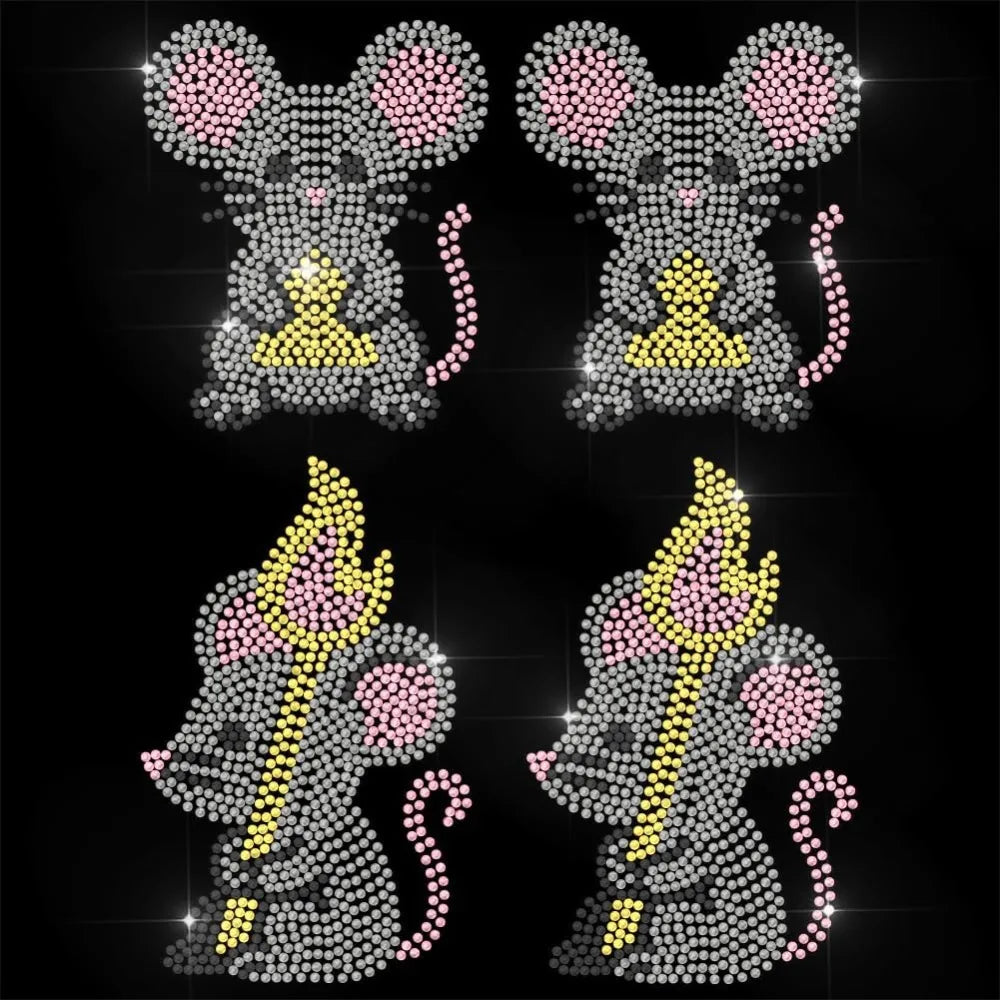 Glass Rhinestone Iron-On Appliqué – Mouse Design 29.7x21cm Iron-On Appliqué Axl AECH04-17670