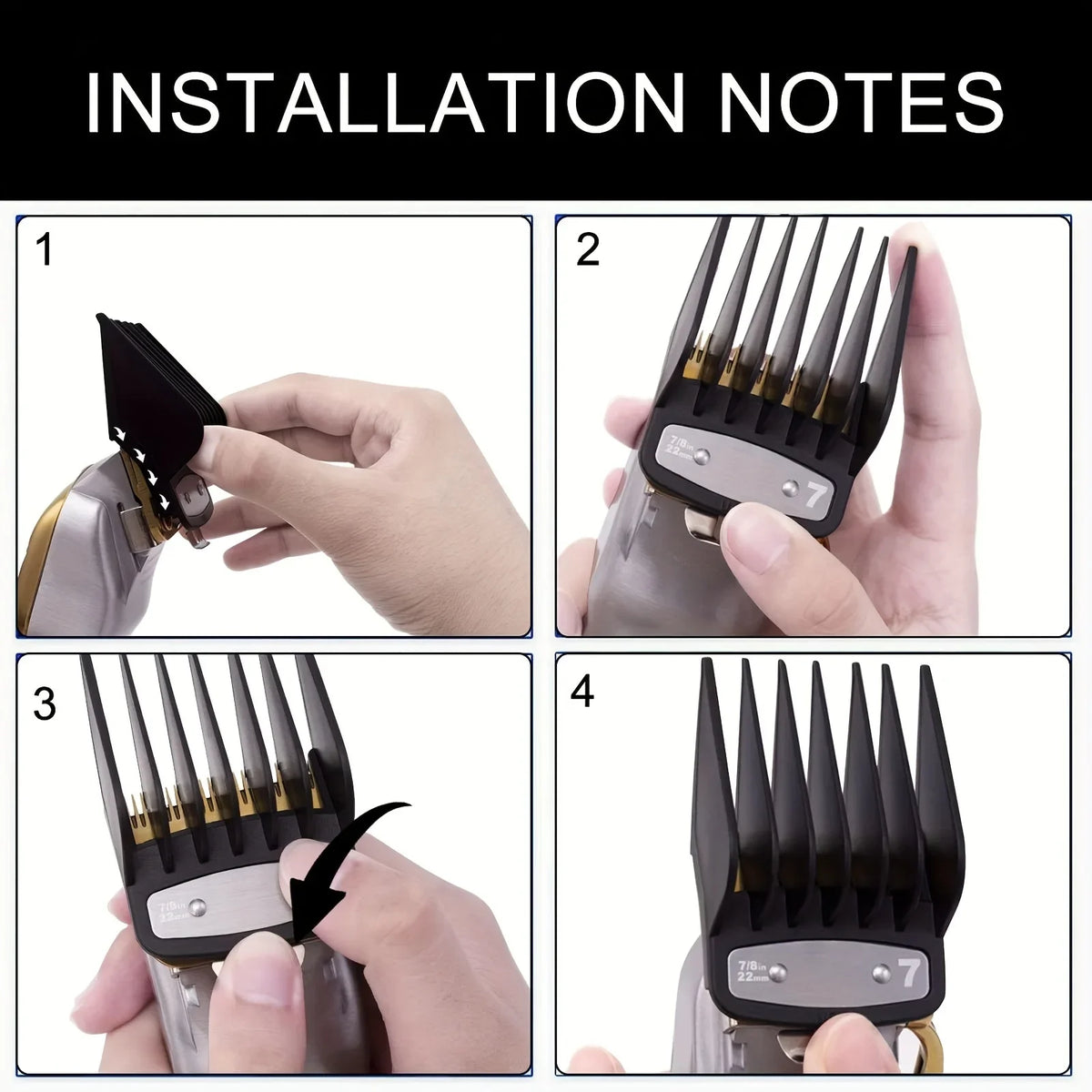 3-Piece Hair Clipper Positioning Comb Set | Barber Guide Combs Clipper Guide Combs Axl