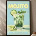 Cocktail Mojito Self-Stick Wall Art Poster – Waterproof HD Decor Wall Art Poster Axl White06 15X20cmNoframe