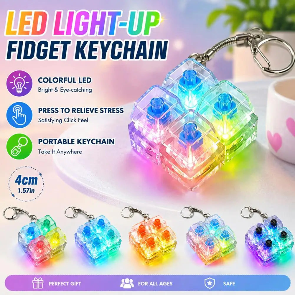 LED Keycap Fidget Keychain | Clicky Mechanical Switch Charm Fidget Keychain Axl