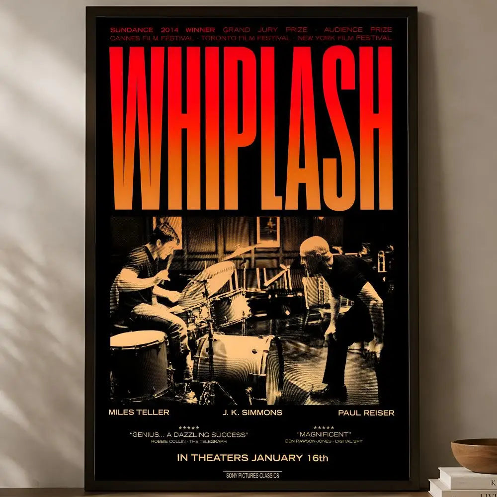 Whiplash Movie Poster – Self-Stick HD PVC Waterproof Wall Art Movie Wall Poster Axl White03 50X70cmNoframe
