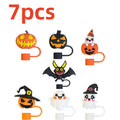 7-Pack Halloween Silicone Straw Caps – BPA-Free Dustproof Covers Straw Covers Axl 7pcs