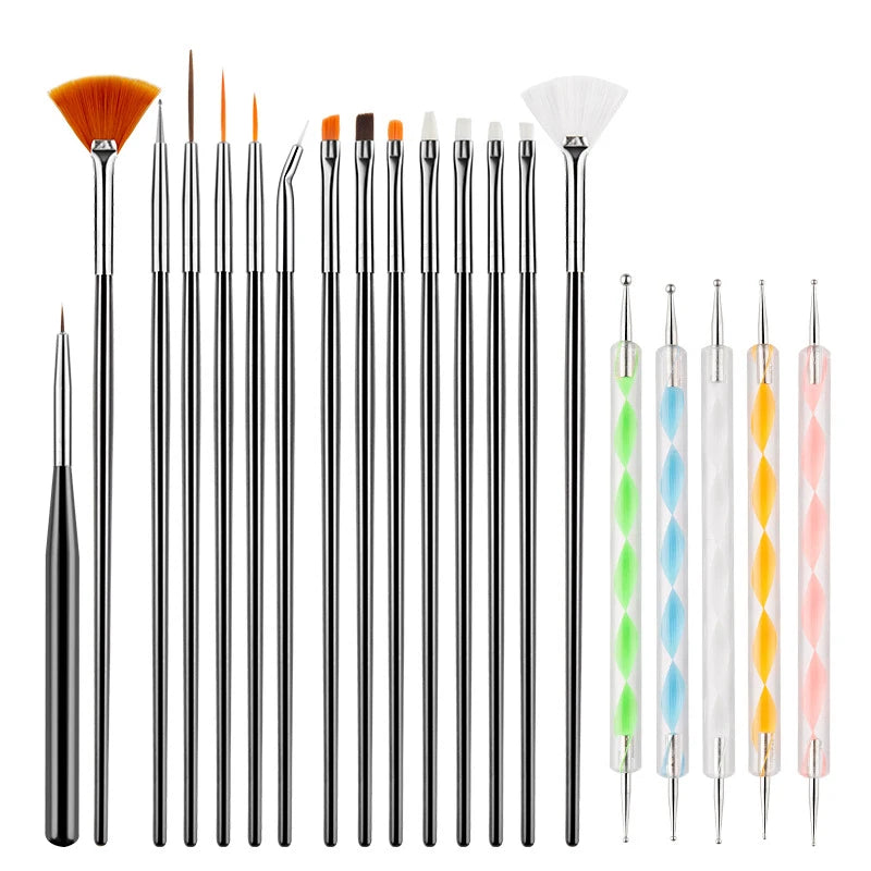 Nail Art Brush Set – Dotting Tools, Striping & Drawing Pens Nail Art Tool Set Axl Set A