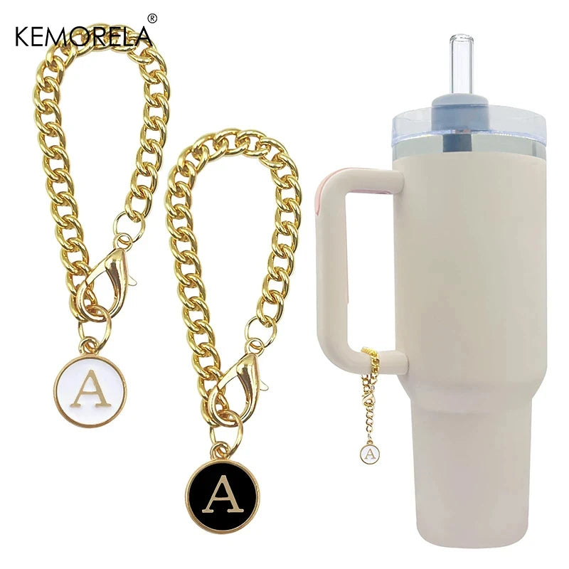 A–Z Gold Letter Charm for Tumblers 20 30 40 oz | 2-Pack Tumbler Charm Accessory Axl