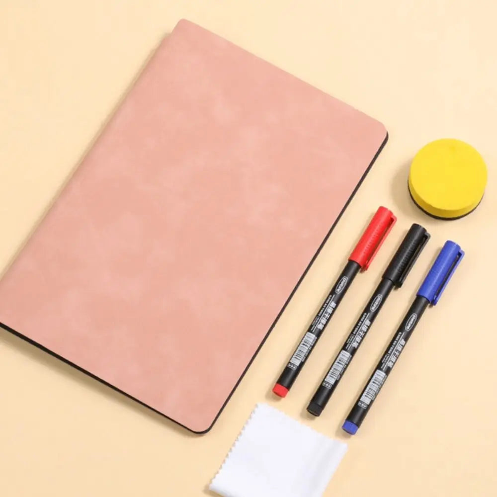 A5 Leather Reusable Whiteboard Notebook with Pen & Eraser Reusable Whiteboard Notebook Axl