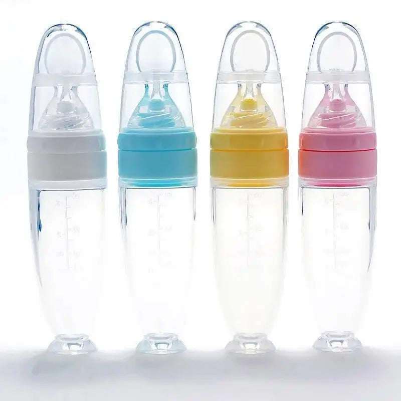 Baby Silicone Squeeze Feeding Spoon Bottle – BPA-Free 90ml Baby Feeding Spoon Axl