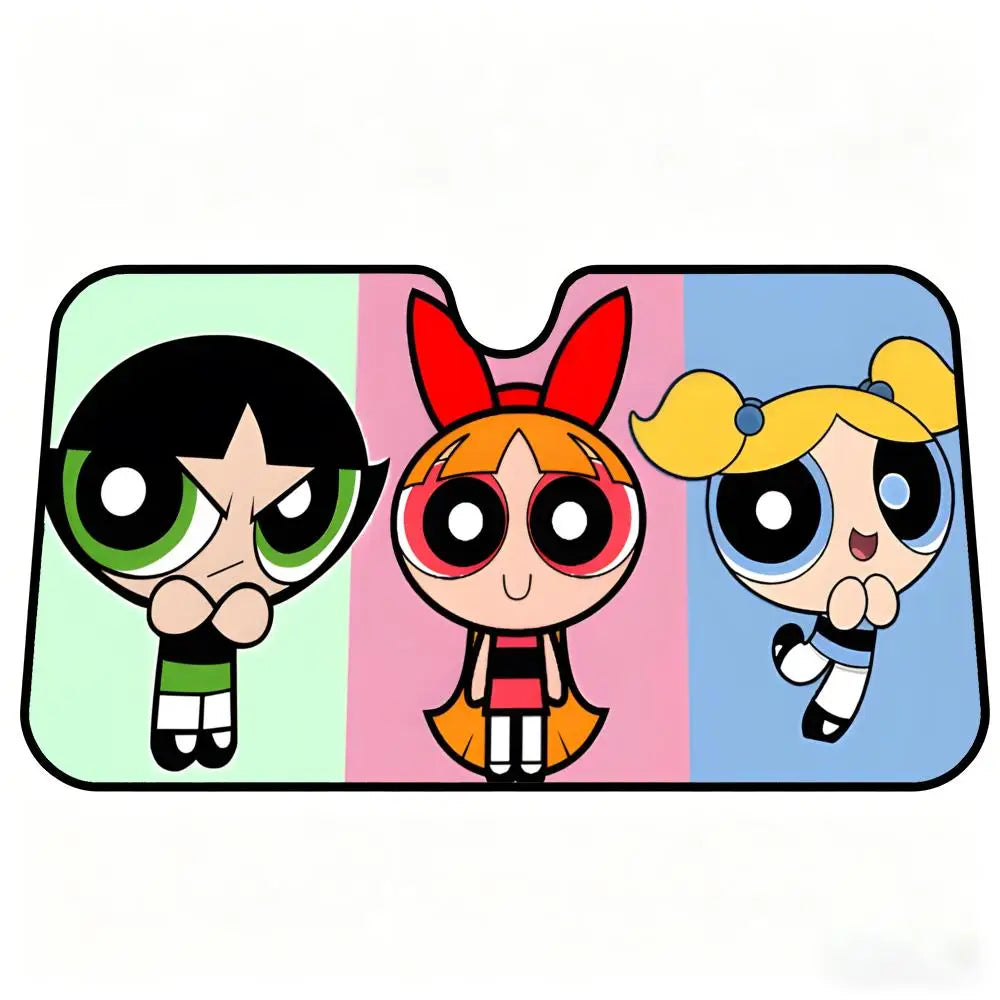 Powerpuff Girls Car Windshield Sunshade – Foldable Sun Visor Car Windshield Sunshade Axl 130X70CM 3