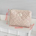 Corduroy Floral Cosmetic Bag – Large Travel Makeup Organizer Travel Makeup Bag Axl A2