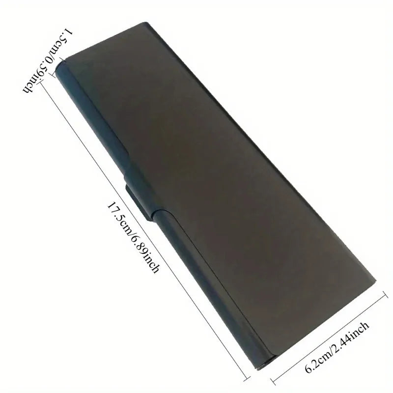 Metal Aluminum Pencil Case – Slim Student Pen Box, 5 Colors Metal Pencil Case Axl black