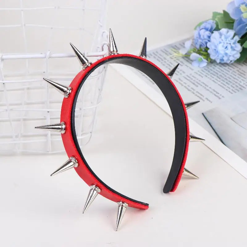 Gothic Punk Lace Rivet Headband – Cosplay & Party Accessory Lace Rivet Headband Axl 04