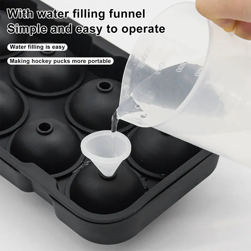 Sphere Ice Ball Mold – 8-Cavity Silicone Round Ice Cube Tray Ice Ball Mold Axl