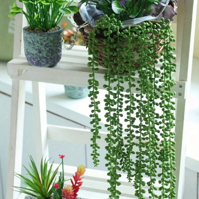 Artificial Succulent Vine Pendant – Fake Hanging Plant Rattan Artificial Plant Vine Axl