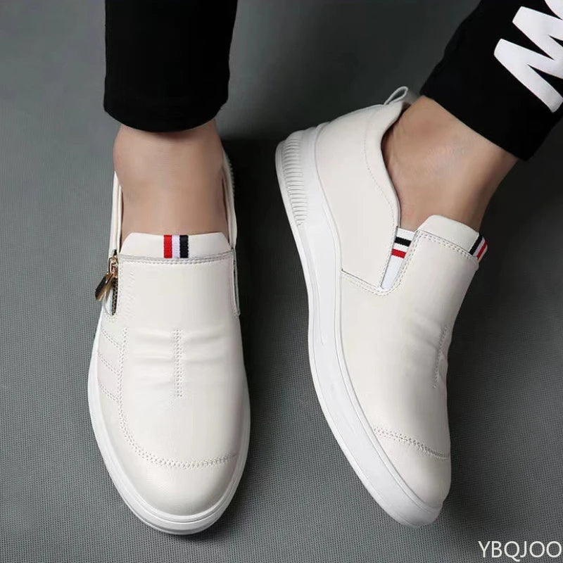 YBQJOO Men's Breathable Casual Zip Slip-On Shoes | Sizes 34–49 Men's Casual Shoes Axl