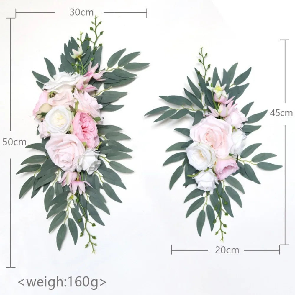 Boho Artificial Wedding Arch Flowers & Eucalyptus Garland 2pc Artificial Wedding Flowers Axl