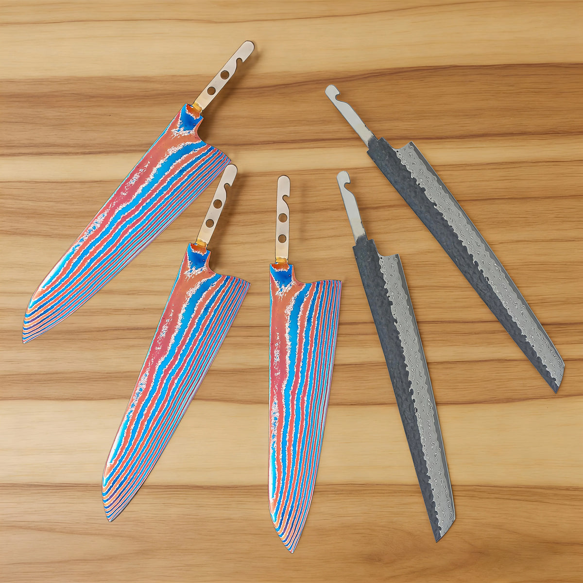 Damascus Steel Sashimi Knife Blade Set – DIY Forged 1–7 PCS Damascus Knife Blade Axl