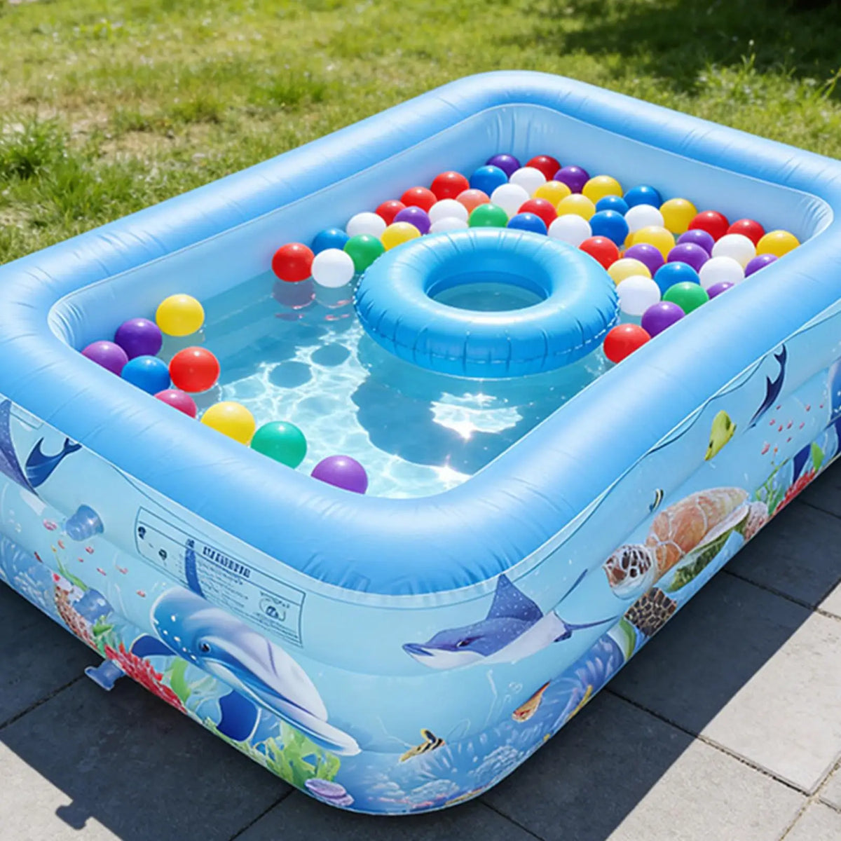 Inflatable Rectangle Kiddie Pool 55x35x17" – Backyard Summer Inflatable Kiddie Pool Axl
