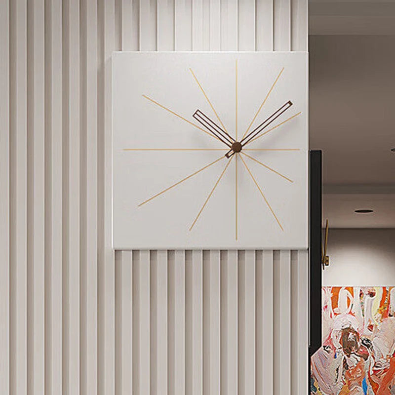 Luxury Nordic Silent Wall Clock – Square Metal Luminous Decor Wall Clock Axl