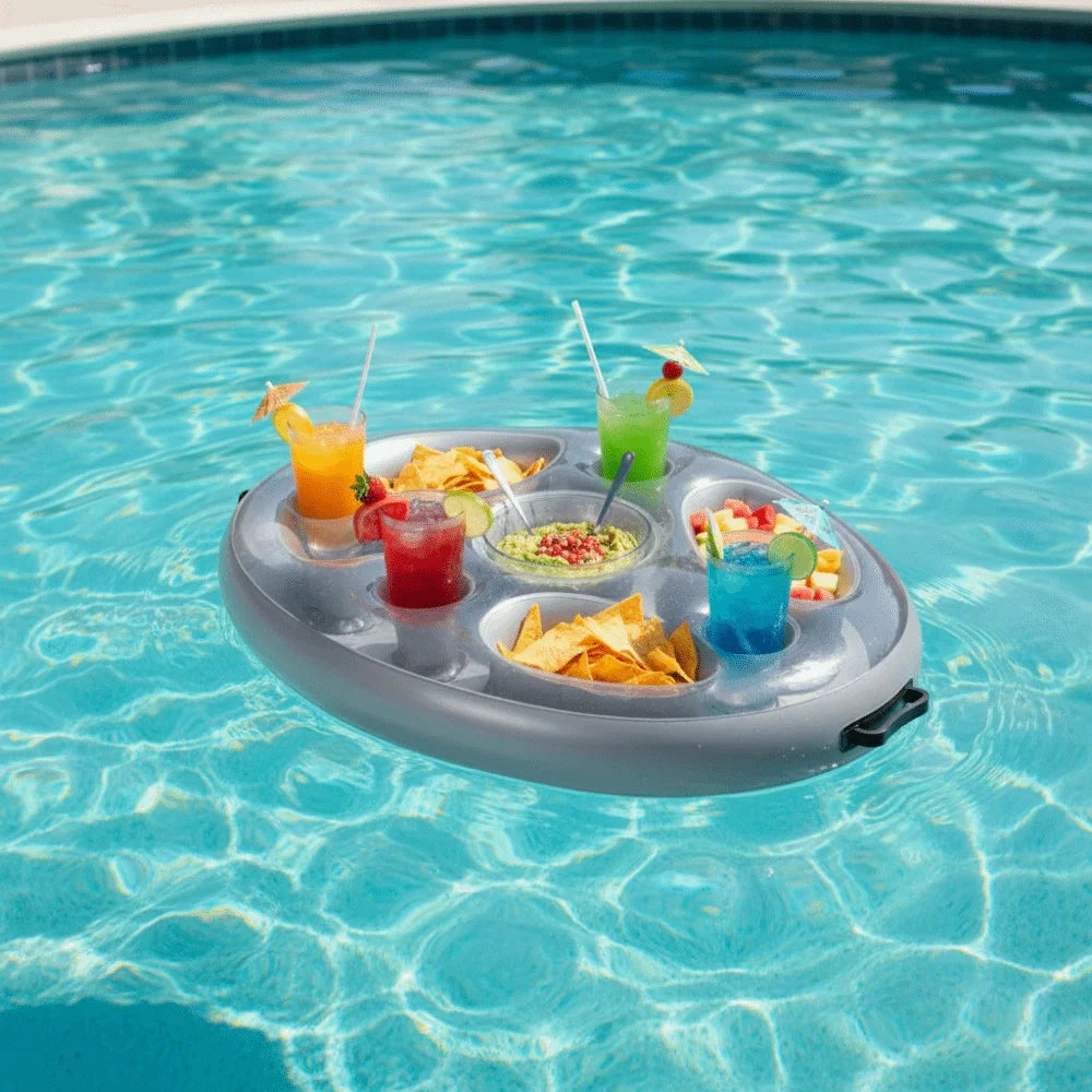 Inflatable Pool Cup Holder Float – PVC Cooler Table Accessory Inflatable Pool Float Axl