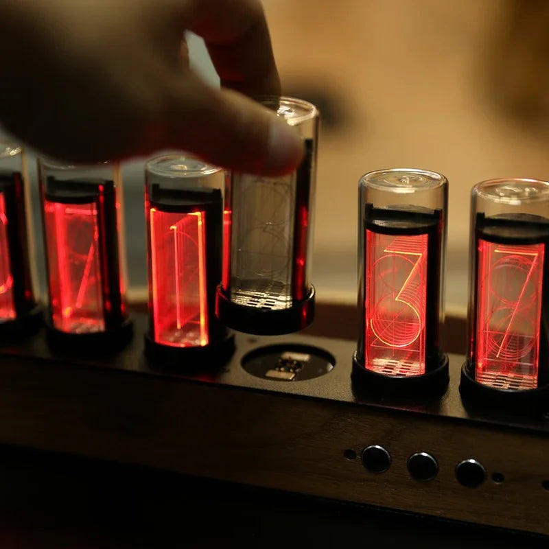 Vintage Nixie Tube Desk Clock – Color-Changing Digital Decor Decorative Desk Clock Axl