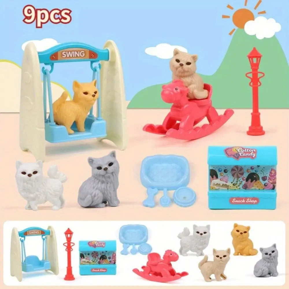 Cute Mini Puppy Pretend Play Toy Dog Doll Set – Kids Ages 3–6 Pretend Play Toy Set Axl 9PCS