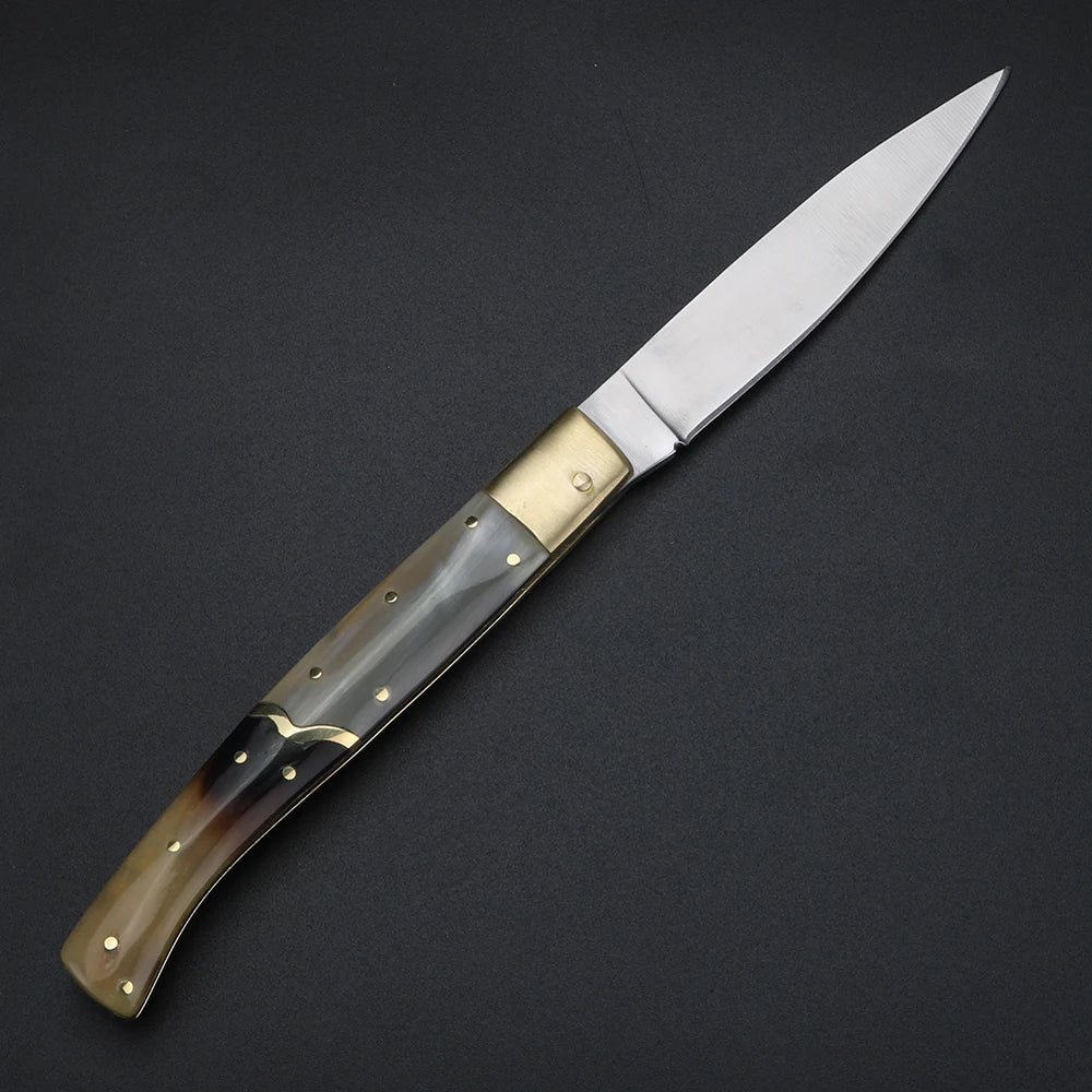 XUAN FENG Oxblood Folding Knife – D2 Steel Camping Pocket Knife Folding Pocket Knife Axl