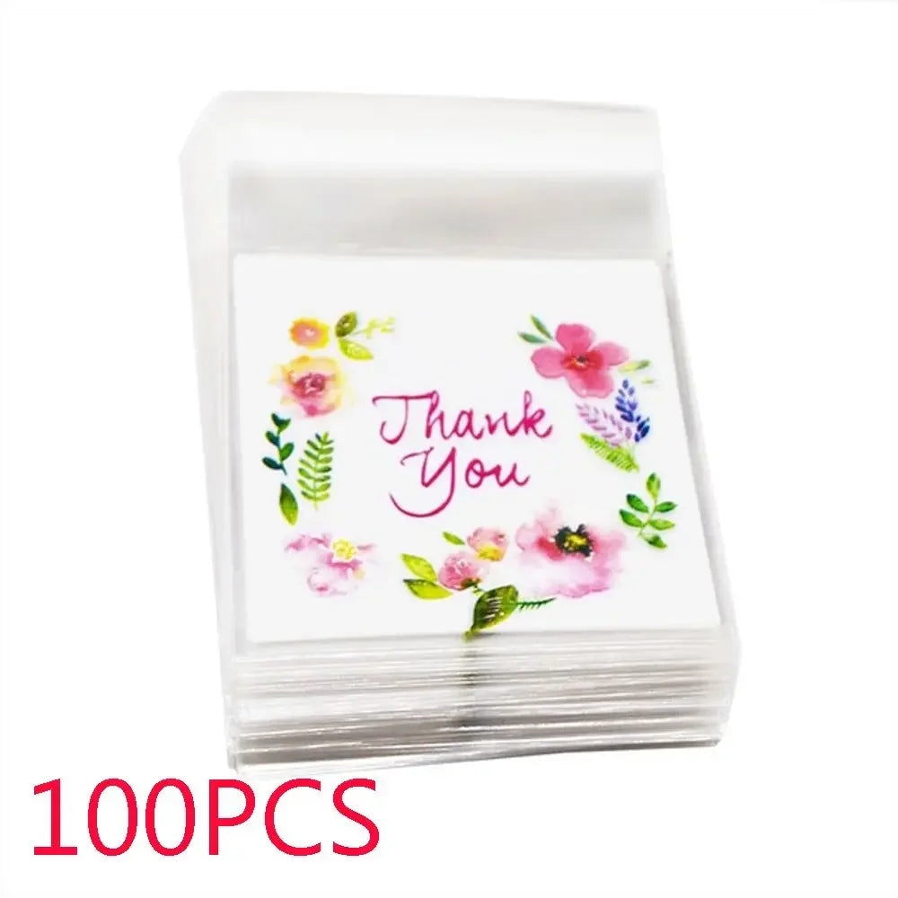 Self-Adhesive Cookie & Candy Gift Bags – 100 Pcs Clear Gift Packaging Bags Axl