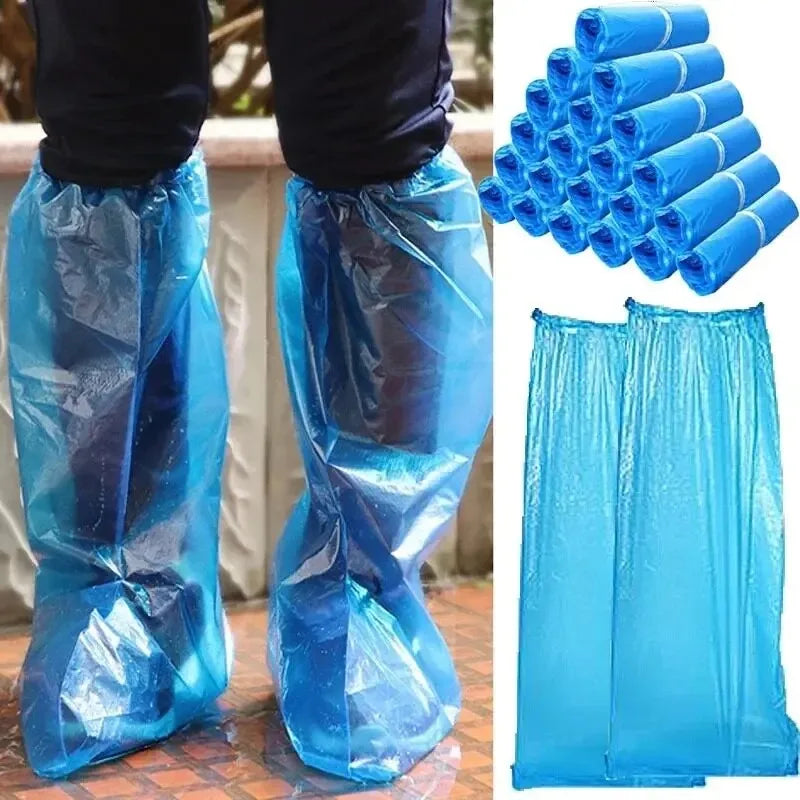 Disposable Waterproof Shoe Covers 10/20 Pcs – Blue & Clear Disposable Shoe Covers Axl blue-10pcs