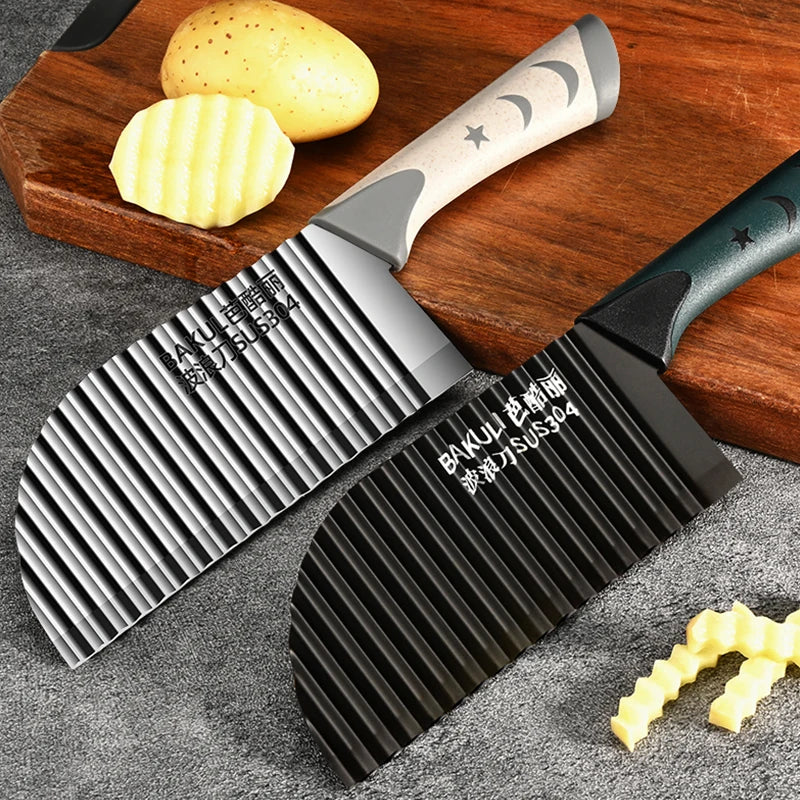 Stainless Steel Wavy Potato Slicer & Vegetable Curly Cutter Vegetable Cutter Knife Axl