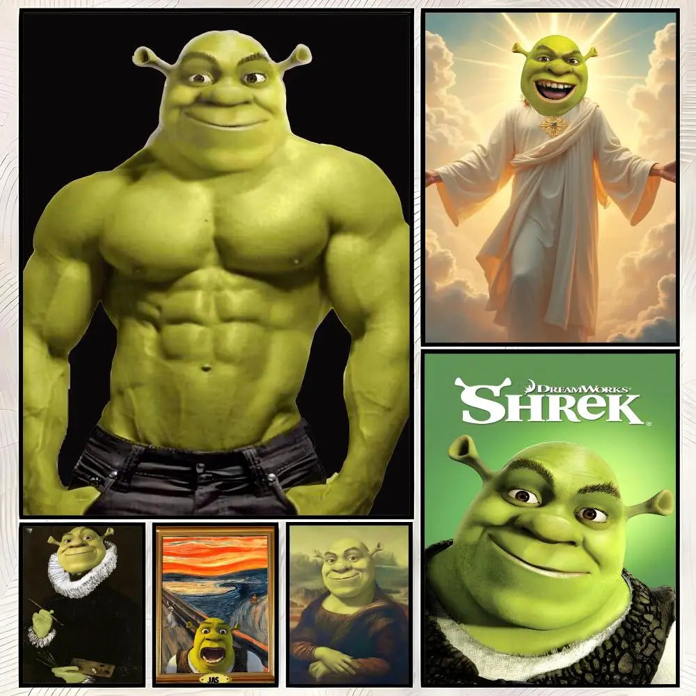Shrek Animation Wall Poster – Self-Stick HD Waterproof Decor Wall Art Poster Axl