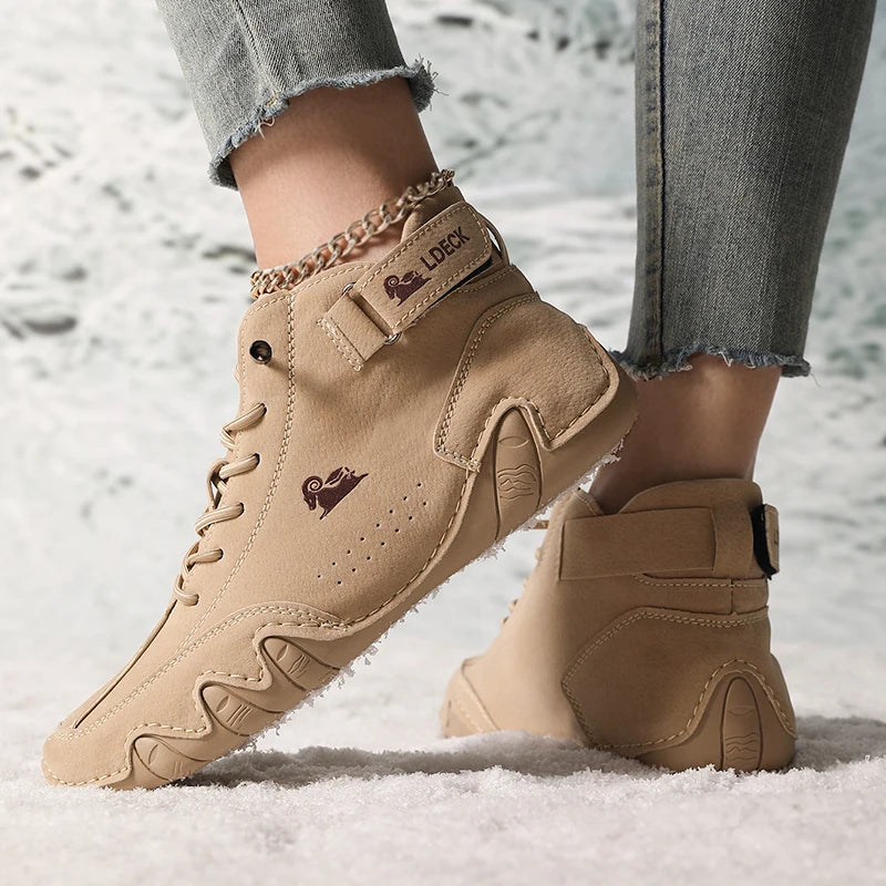 AZGB Women's Fur-Lined Ankle Boots | Warm Plush Snow Boots Women's Ankle Boots Axl